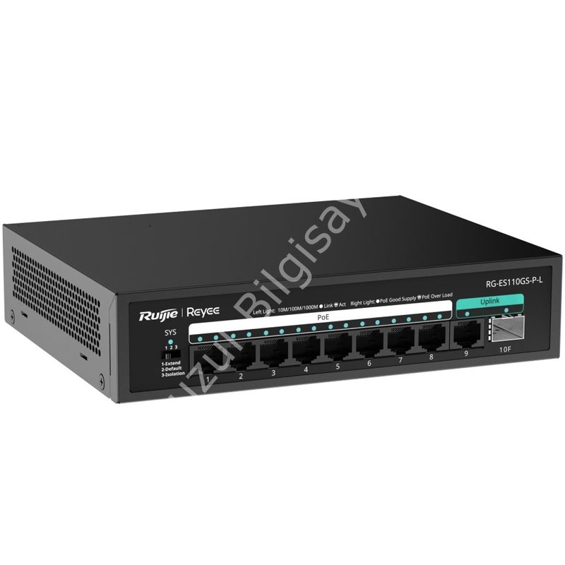 RUIJIE REYEE RG-ES110GS-P-L 8 PORT 10/100/1000 8 PORT POE 1XGE UPLINK 1 X SFP 120W YONETILEMEZ DESKTOP SWITCH