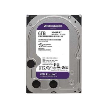 WD PURPLE 6TB 5400RPM 256MB SATA3 WD64PURZ 7/24 HDD RESMİ DİSTİ GARANTİLİ