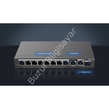 RUIJIE REYEE RG-ES210GS-P 8 PORT 10/100/1000 8 PORT POE 1XGE UPLINK 1 X SFP 120W RUJIE CLOUD YONETILEBILIR DESKTOP SWITC