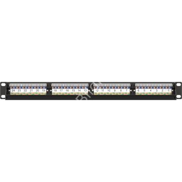 AGER AC-611-24E 8P8C,LSA,ALTIN KONTAK 24 PORT CAT6 DOLU 1U ZIRHSIZ PATCH PANEL