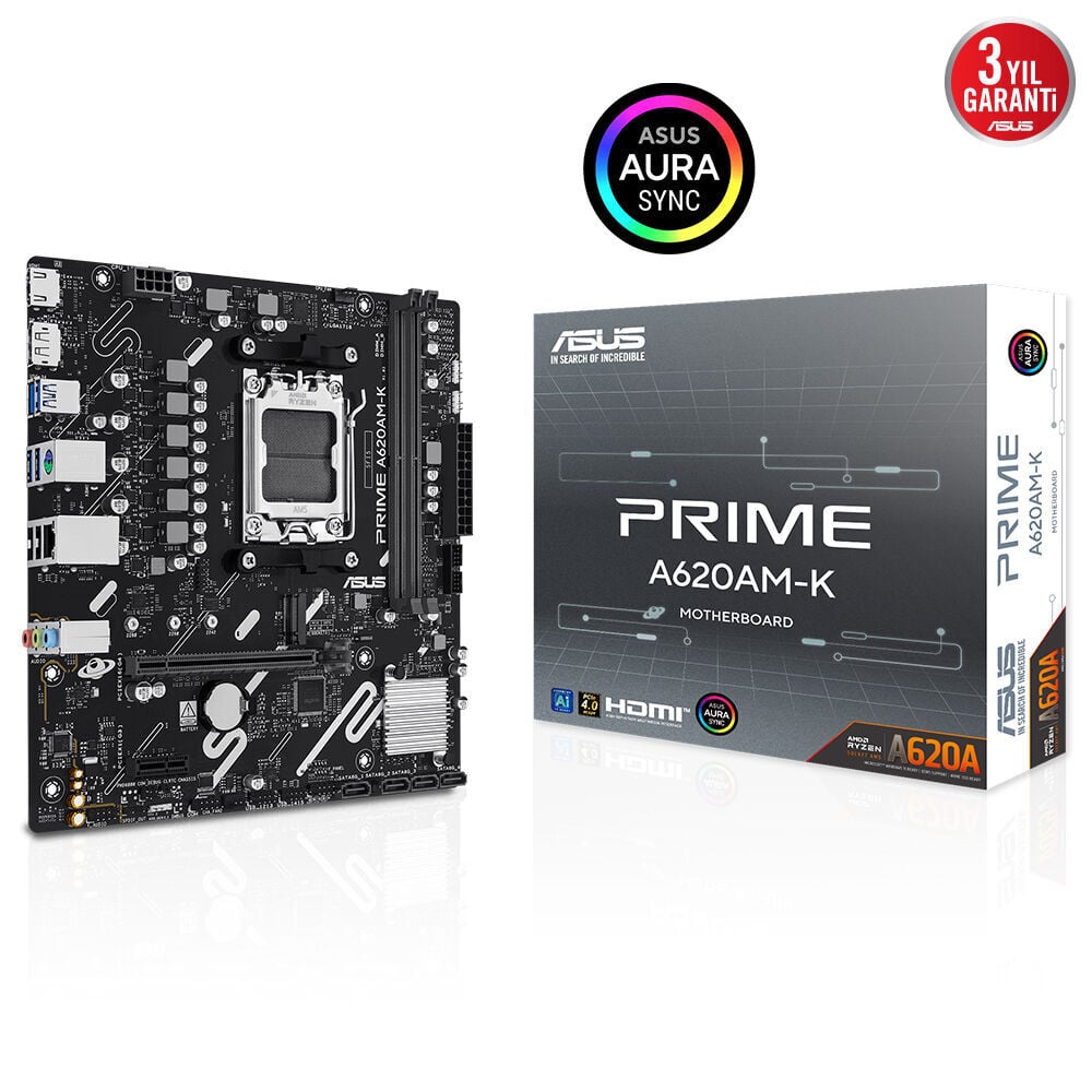 ASUS PRIME A620AM-K 2xDDR5 VGA+HDMI 1xM2 AM5 ANAKART
