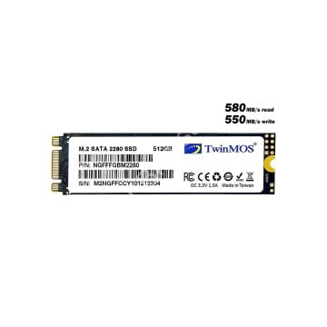 TWINMOS 512GB 580/550MB/s 4mm M.2 2280 SATA 3.0 SSD NGFFFGBM2280 3D-NAND