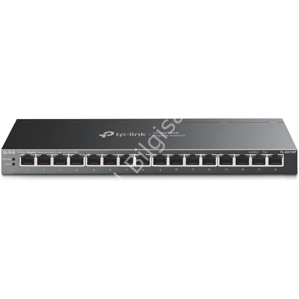 TP-LINK TL-SG116P 16 PORT 10/100/1000 16 PORT POE+ YONETILEMEZ DESKTOP SWITCH