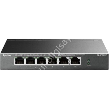 TP-LINK TL-SF1006P 6 PORT 10/100 4 PORT POE 2 X UPLINK YONETILEMEZ DESKTOP SWITCH