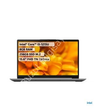 LENOVO IdeaPad3 Intel Core i3-1215U 8GB 256GB SSD 15.6'' FHD DOS Arctic Grey Dizüstü Bilgisayar 82RK011BTX