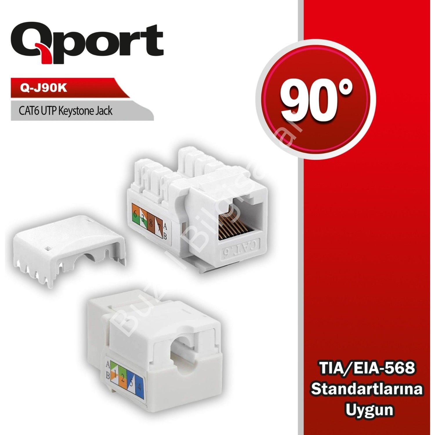 QPORT Q-J90K CAT6 UTP 90 DERECE KEYSTONE JACK