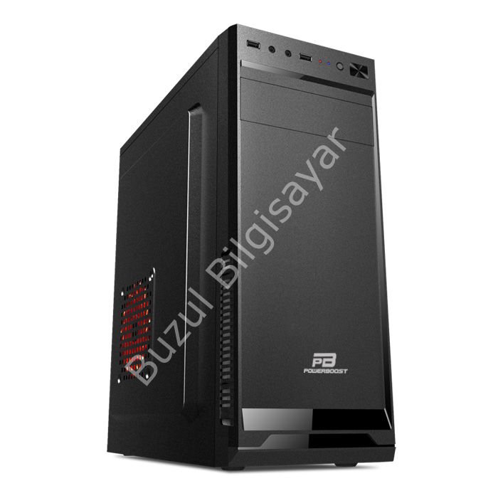 POWER BOOST VK-A002S 250W 1x8CM FAN MIDI TOWER MESHED PANEL 2xUSB2.0 1xAUDIO SİYAH KASA