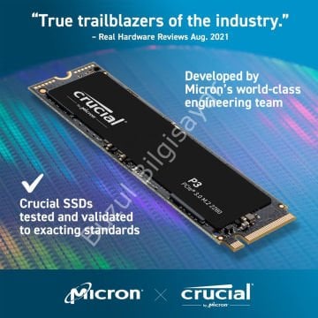 CRUCIAL P3 1TB 3500/3300MB/s M.2 2280 PCIe NVME SSD CT1000P3SSD8