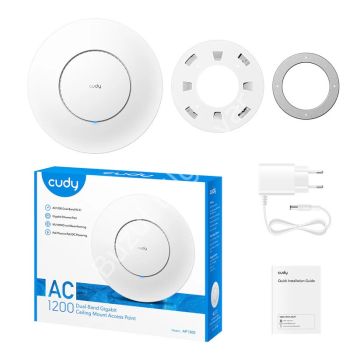 CUDY AP1300 AC1200 1PORT 1X10/100/1000 MBPS 4.64DBI 2.4 GHZ & 5 GHZ TAVAN TİPİ ACCESS POINT