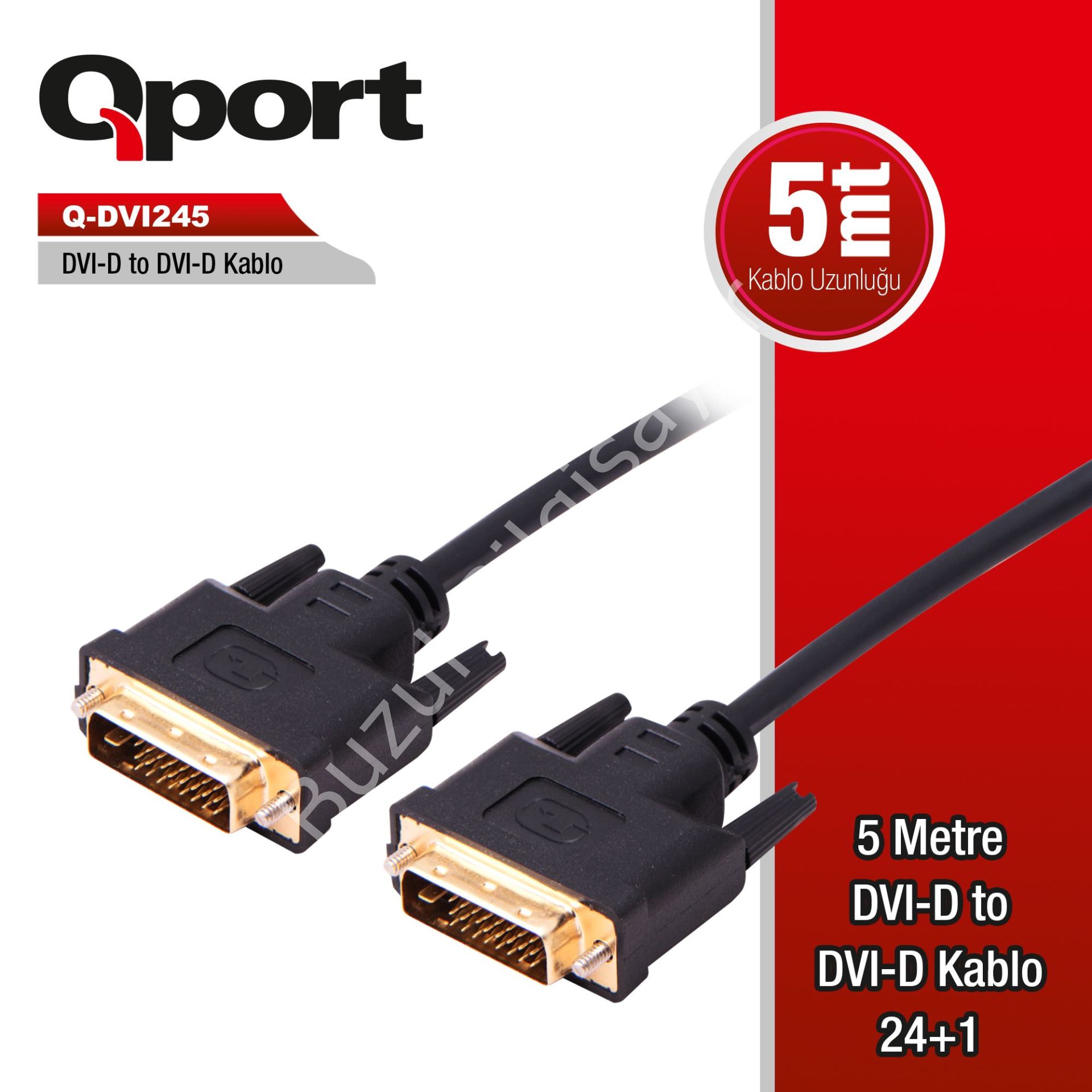 QPORT Q-DVI245 24+1 M/M 5MT DVI KABLO
