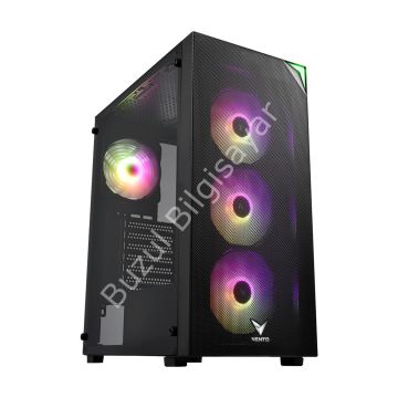 VENTO VG3400S PSU YOK 4x12CM RGB FAN ATX MESHED PANEL 2xUSB2.0/1xUSB3.0 SİYAH GAMING KASA