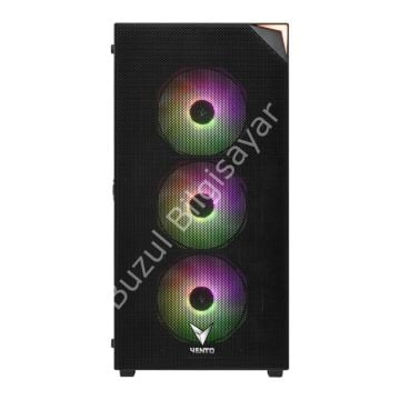 VENTO VG4200S PSU YOK 4x12CM RGB FAN E-ATX MESHED PANEL 2xUSB2.0/1xUSB3.0 SİYAH GAMING KASA