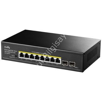 CUDY GS1008PS2 8 PORT 10/100/1000 8 PORT POE+ 2 X SFP 120W YONETILEMEZ DESKTOP SWITCH