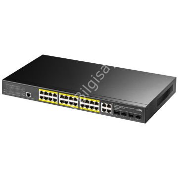 CUDY GS2028PS4-400W 24 PORT 10/100/1000 24 PORT POE+ 4 PORT UPLINK+4 PORT SFP YONETILEBILIR RACK MOUNT SWITCH