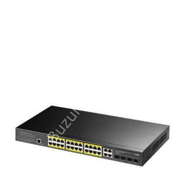 CUDY GS2028PS4-300W 24 PORT 10/100/1000 24 PORT POE+ 4 PORT UPLINK+4 PORT SFP YONETILEBILIR RACK MOUNT SWITCH