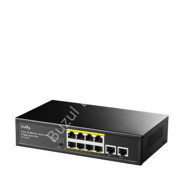 CUDY FS1010PG 8 PORT 10/100 8 PORT POE+ 2 PORT UPLINK 120W YONETILEMEZ DESKTOP SWITCH