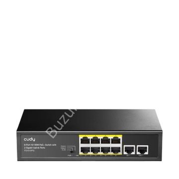 CUDY FS1010PG 8 PORT 10/100 8 PORT POE+ 2 PORT UPLINK 120W YONETILEMEZ DESKTOP SWITCH