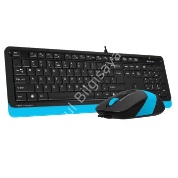 A4 TECH F1010 KABLOLU USB STANDART MAVİ Q KLAVYE+MOUSE