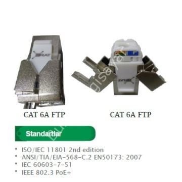 ERAT EAC-C6AFTP-JCK 180 DERECE ( ZIRHLI ) CAT6A KEYSTONE JACK