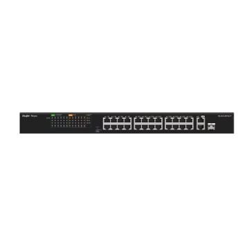 RUIJIE REYEE RG-ES126FGS-P 24 PORT 10/100 24 PORT POE 2 PORT UPLINK + 1 SFP 370 WATT YONETILEMEZ RACK MOUNT SWITCH