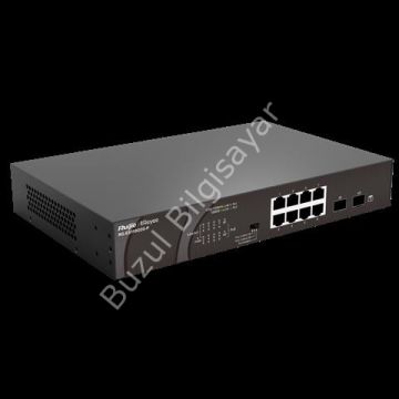 RUIJIE REYEE RG-ES110GDS-P 8 PORT 10/100/1000 8 PORT POE 2 PORT UPLINK 120W YONETILEMEZ DESKTOP SWITCH