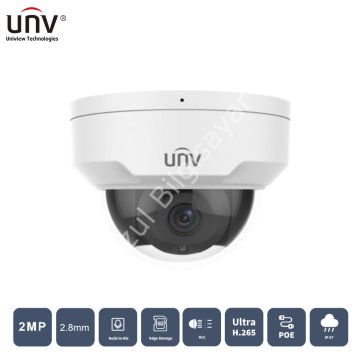 UNIVIEW IPC322LB-ASF28K-A 2MP 2.8MM CMOS 30MT H265+ IP67/IK10 DAHİLİ SES IP DOME KAMERA
