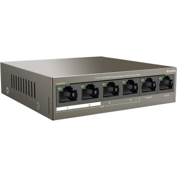 TENDA TEF1106P-4-63W 6 PORT 10/100 4 POE + 2 UPLINK 63WATT YONETILEMEZ SWITCH