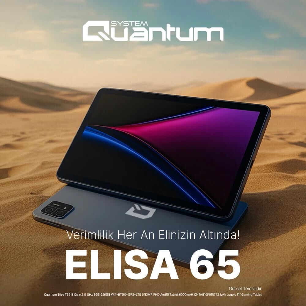 QUANTUM ELISE T65 8GB RAM 256GB WIFI/BT5.0/GPS/LTE 11'' GRI ANDROID 15 TABLET