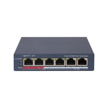 HIKVISION DS-3E1106P-EI/M 4 PORT 10/100 4 PORT POE+ 2 PORT UPLINK 45W YONETILEMEZ SWITCH