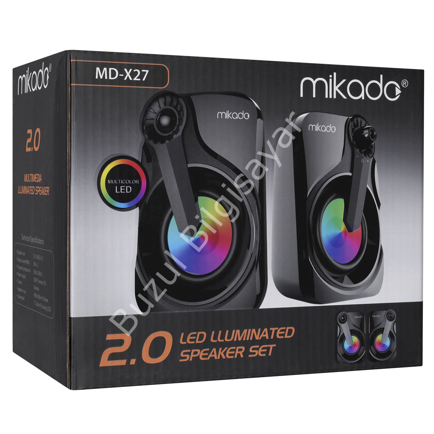 MIKADO MD-X27 1+1 3W USB 2.0 SİYAH RGB HOPARLÖR