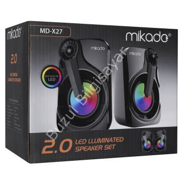 MIKADO MD-X27 1+1 3W USB 2.0 SİYAH RGB HOPARLÖR