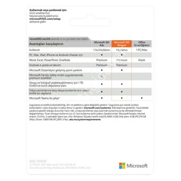 MICROSOFT OFFICE 365 BİREYSEL QQ2-00006 ELEKTRONİK LİSANS