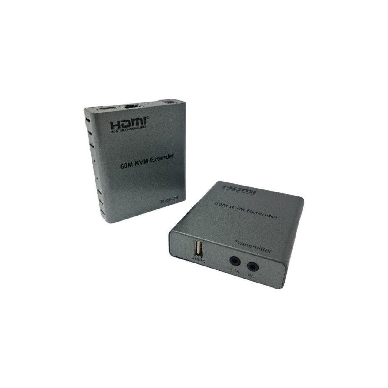 HERZ NVC-KVM4K60M CAT6 60MT (2Lİ) HDMI-USB-IR EXTENDER