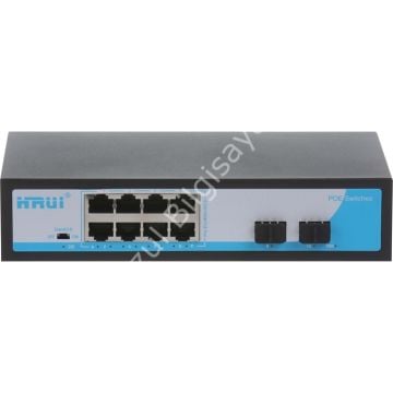 HRUI HR901-AF-8P2S 8 PORT 10/100/1000 8 PORT POE 2 X SFP 120W YONETILEMEZ SWITCH