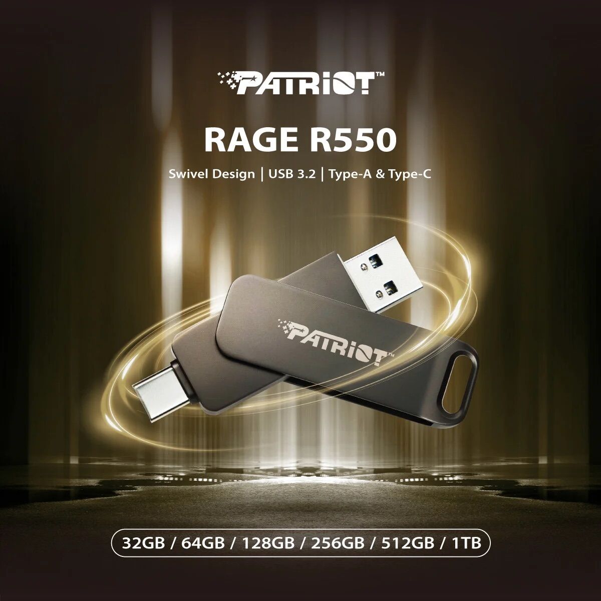 PATRIOT RAGE R550 256GB USB 3.2 Type-C FLASH BELLEK PE256GR550DSAD
