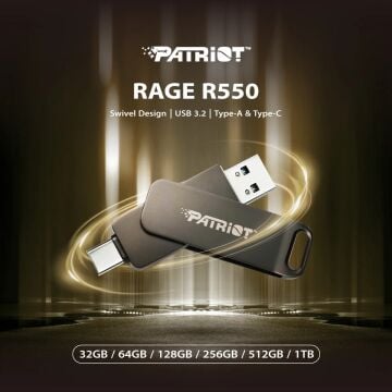 PATRIOT RAGE R550 256GB USB 3.2 Type-C FLASH BELLEK PE256GR550DSAD