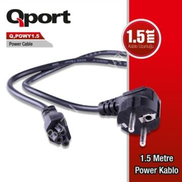QPORT Q-POWY1.5 1.5MT NOTEBOOK POWER KABLO