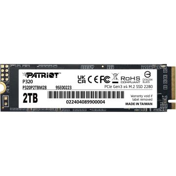 PATRIOT P320 2TB 3000/2200MB/s M2 PCIE GEN3 NVME SSD P320P2TBM28