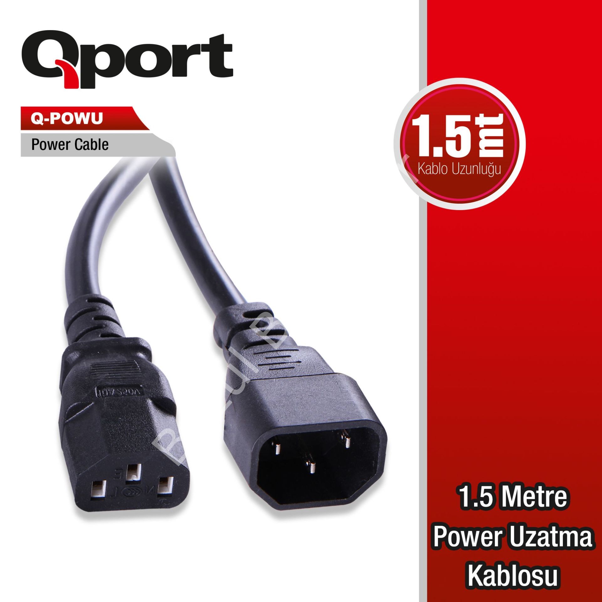 QPORT Q-POWU 1.5MT POWER UZATMA KABLO