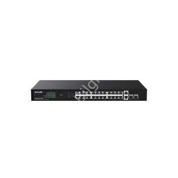 TENDA TEG1128P-24-410W 24 PORT 10/100/1000 POE 2 PORT UPLINK +2 SFP 410W YONETILEMEZ RACK MOUNT SWITCH