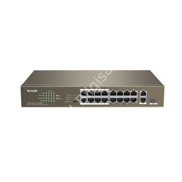 TENDA TEF1118P-16-150W 16 PORT 10/100 POE 2 PORT UPLINK + 1 SFP 150W YONETILEMEZ DESKTOP SWITCH