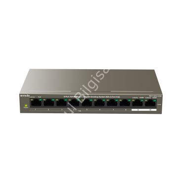 TENDA TEF1110P-8-102W 10 PORT 10/100 8 PORT POE 2 PORT GIGABIT UPLINK 102W YONETILEMEZ DESKTOP SWITCH