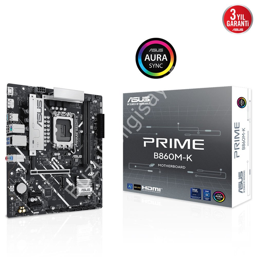 ASUS PRIME B860M-K 2x DDR5 DP/HDMI 2x M.2 1x 2.5GLAN USB3.2 1851P ANAKART