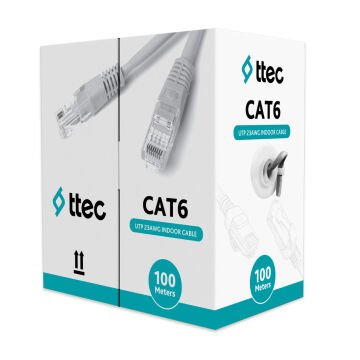 TTEC KBL-CAT6-23CCA/IN100G 100MT U/UTP CAT6 NETWORK PVC KABLO GRI CCA 0.55MM