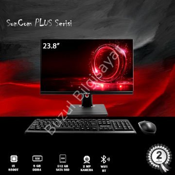 SUNCOM PLUS 8G-P01 I5-8500T 8GB 512 SSD 23.8'' FHD NONTOUCH FREE-DOS SIYAH ALL IN ONE PC