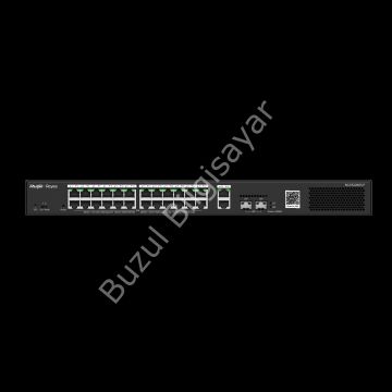 RUIJIE REYEE RG-ES228GS-P 24 PORT 10/100/1000 24 PORT POE 2 PORT UPLINK +2 SFP 370 WATT CLOUD YÖNETİLEBİLİR RACK MOUNT S